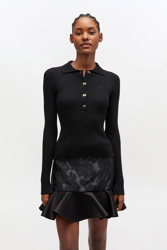 Fine Sequin Knitted Polo