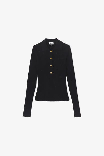 Fine Sequin Knitted Polo