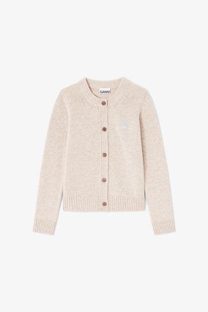 Beige Wool Mix Cardigan