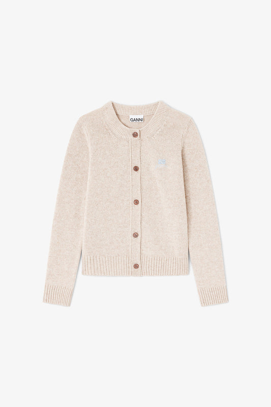 Beige Wool Mix Cardigan