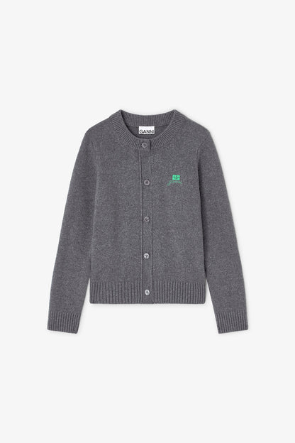 Grey Wool Mix Cardigan
