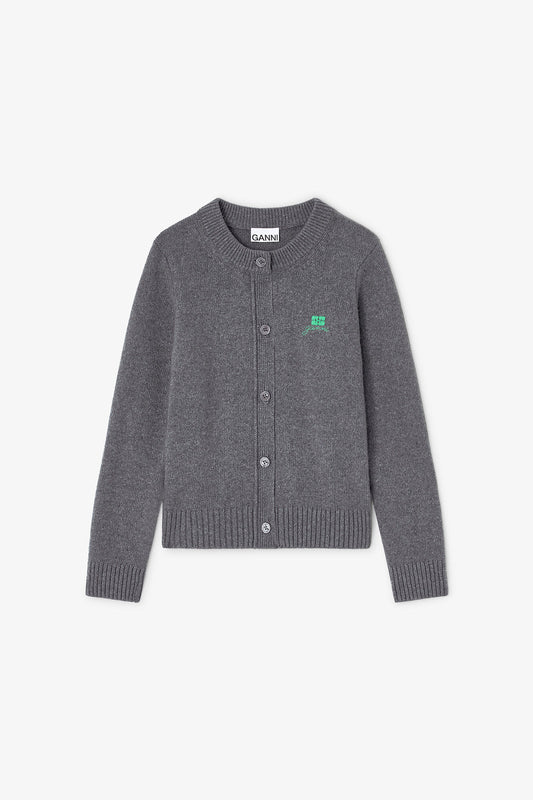 Grey Wool Mix Cardigan