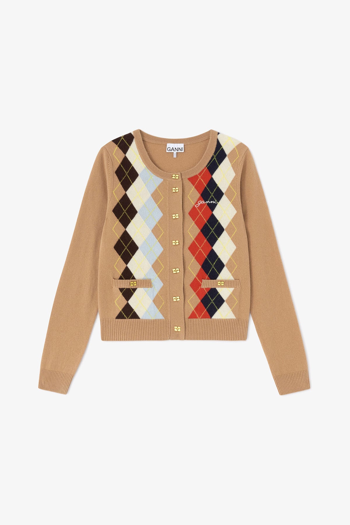 Argyle Print Cardigan