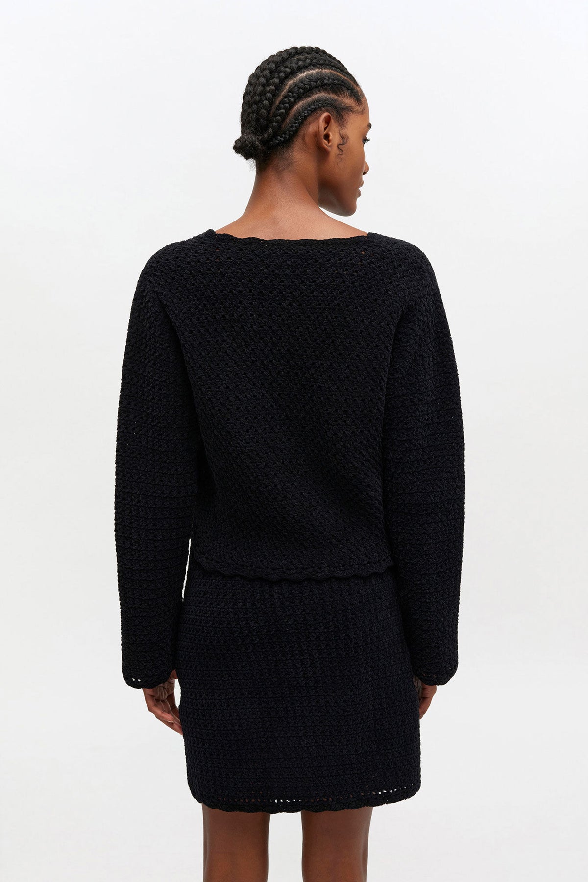 Black Crochet Cardigan