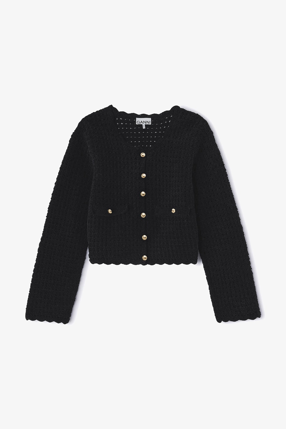 Black Crochet Cardigan
