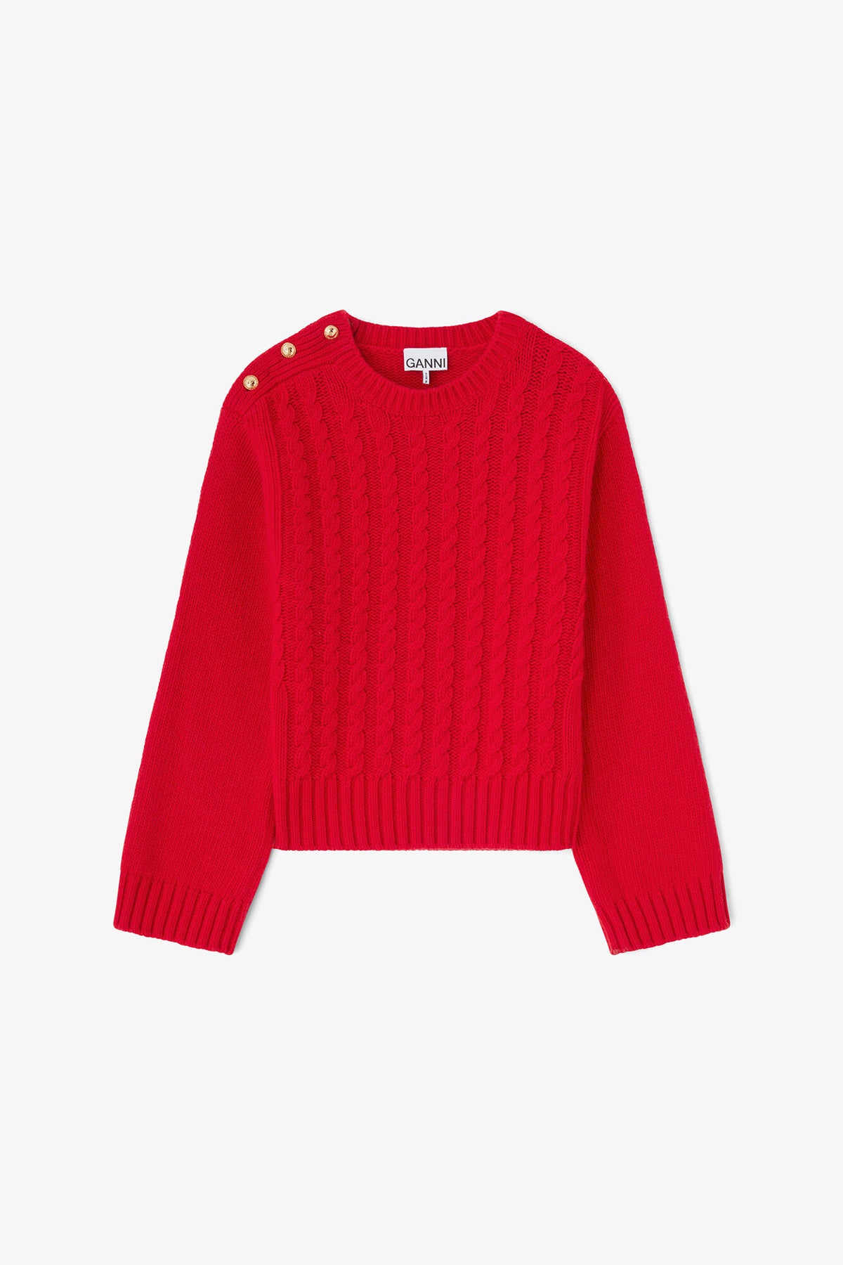 Red Cable Wool Mix Sweater
