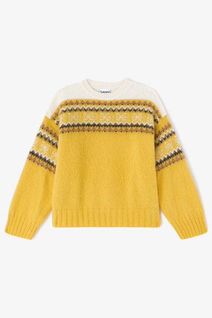 Yellow Intarsia Sweater