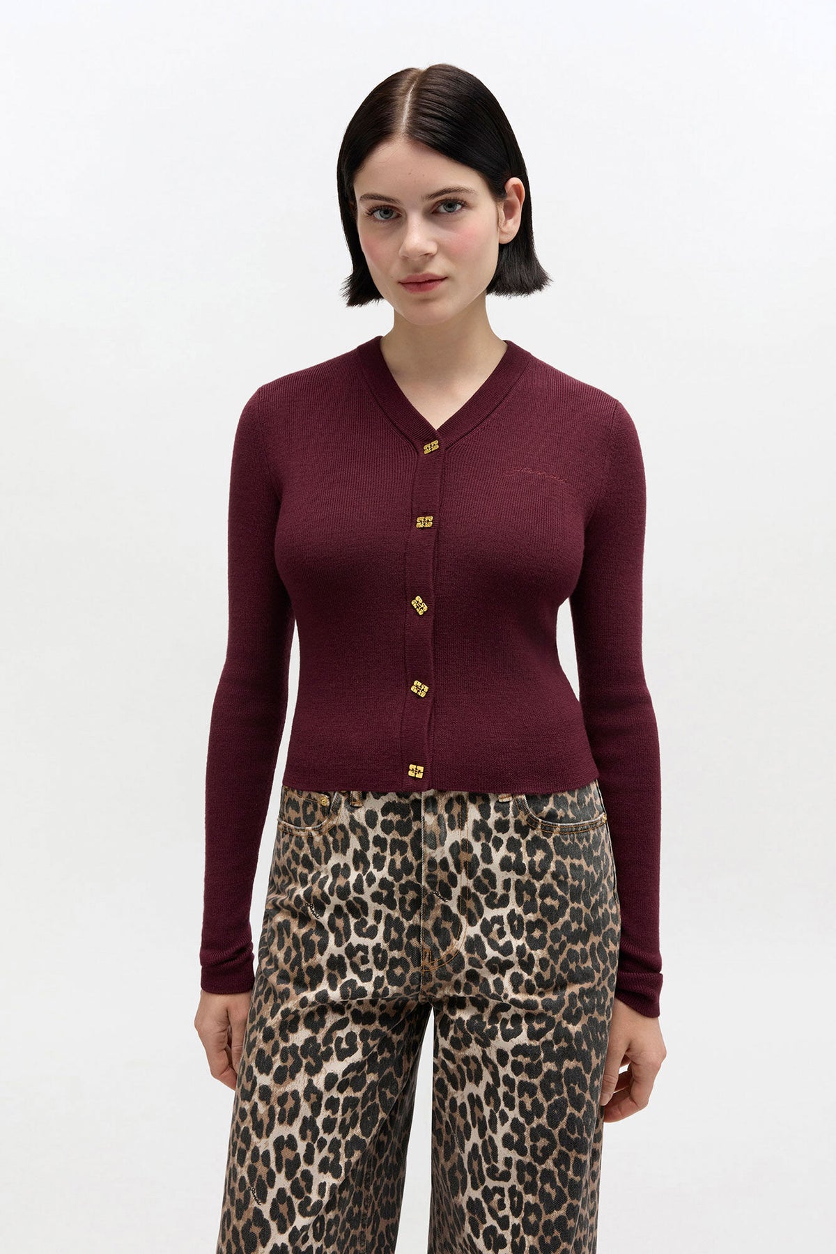 Ribbed V-Neck Cardigan
