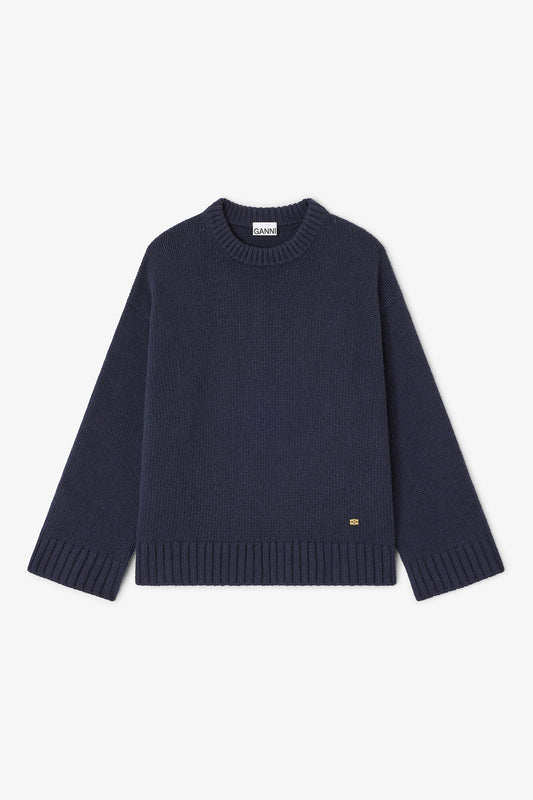 Dark Blue Wool Mix Sweater