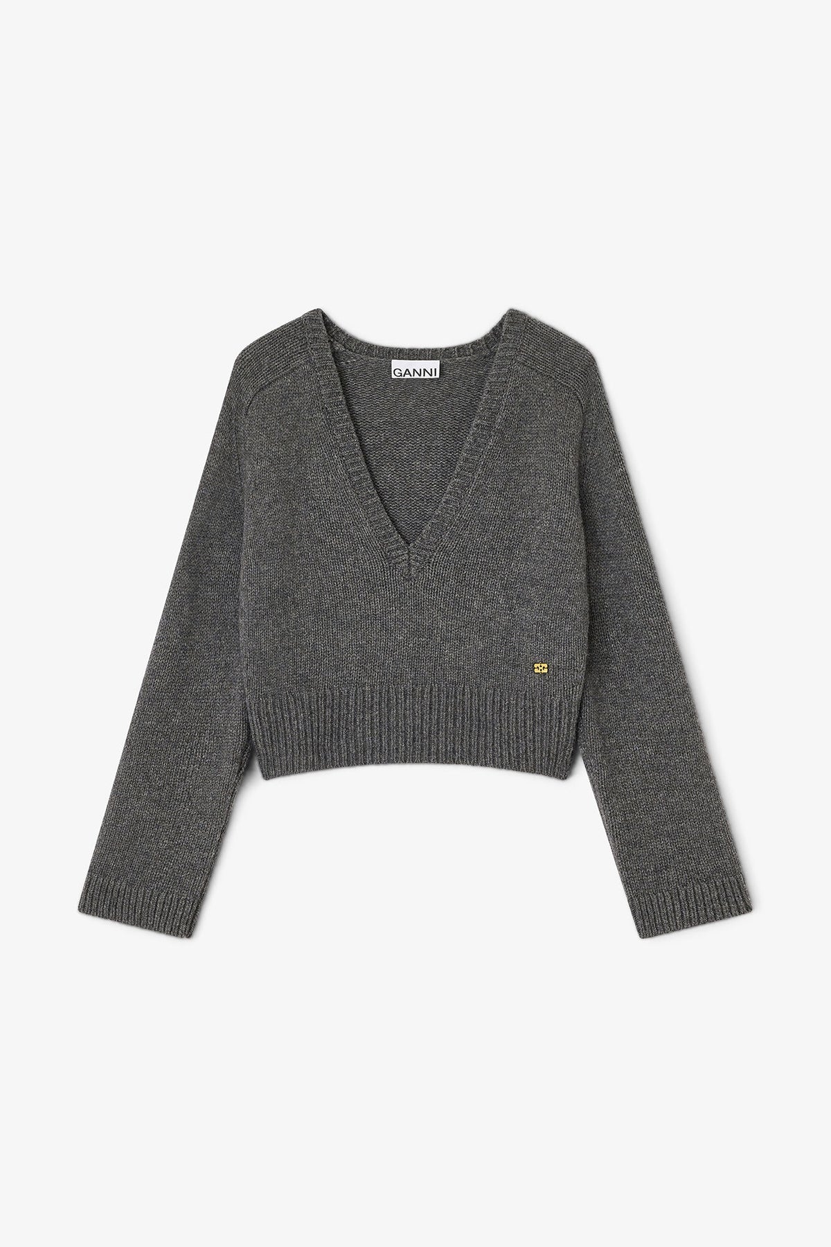 Dark Grey V-neck Sweater