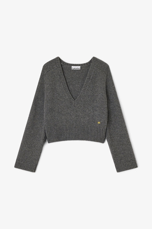 Dark Grey V-neck Sweater
