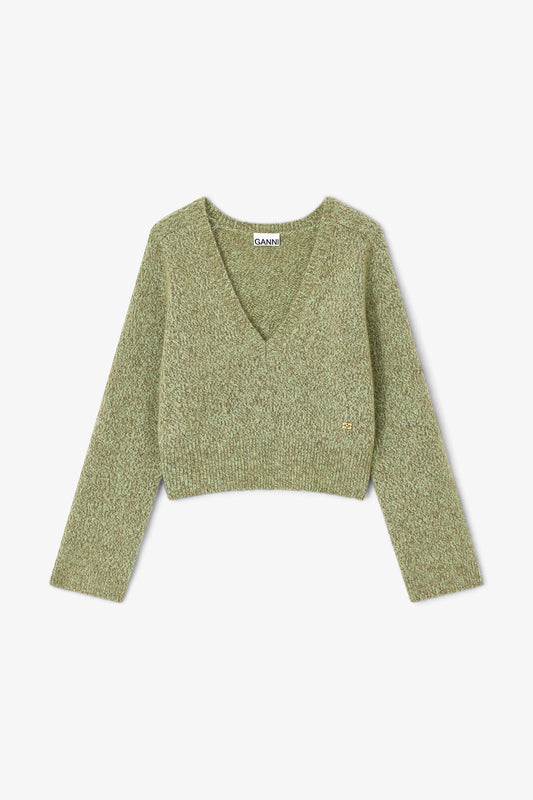 Green V-neck Sweater