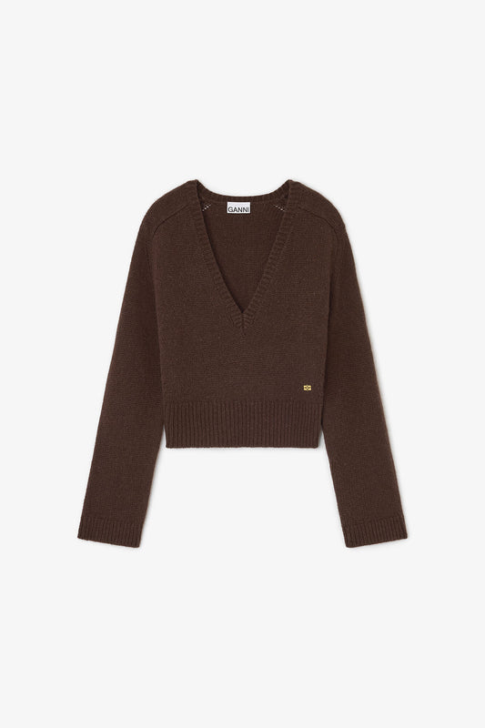 Brown V-neck Sweater