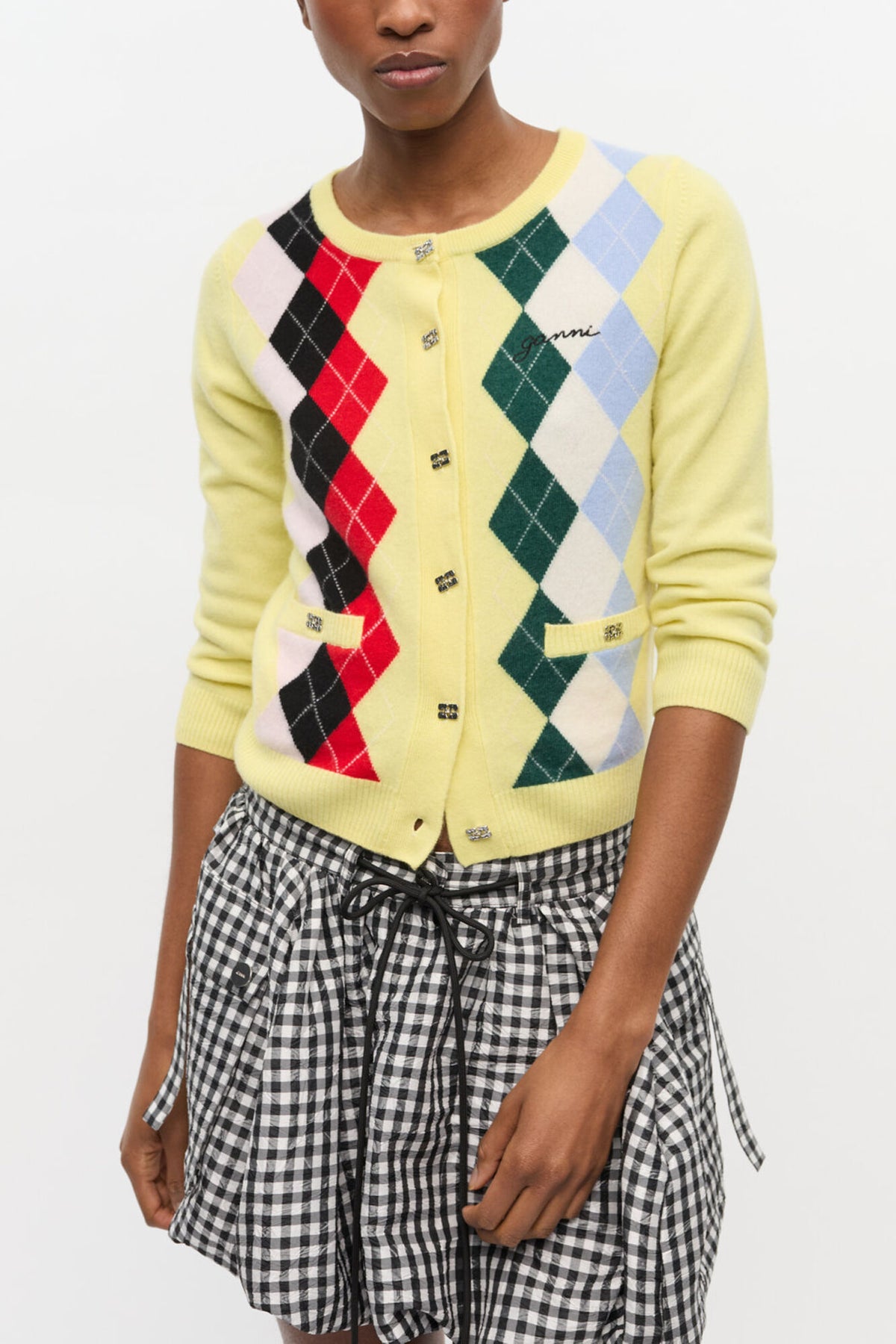 Yellow Check Cardigan
