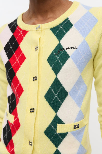 Yellow Check Cardigan
