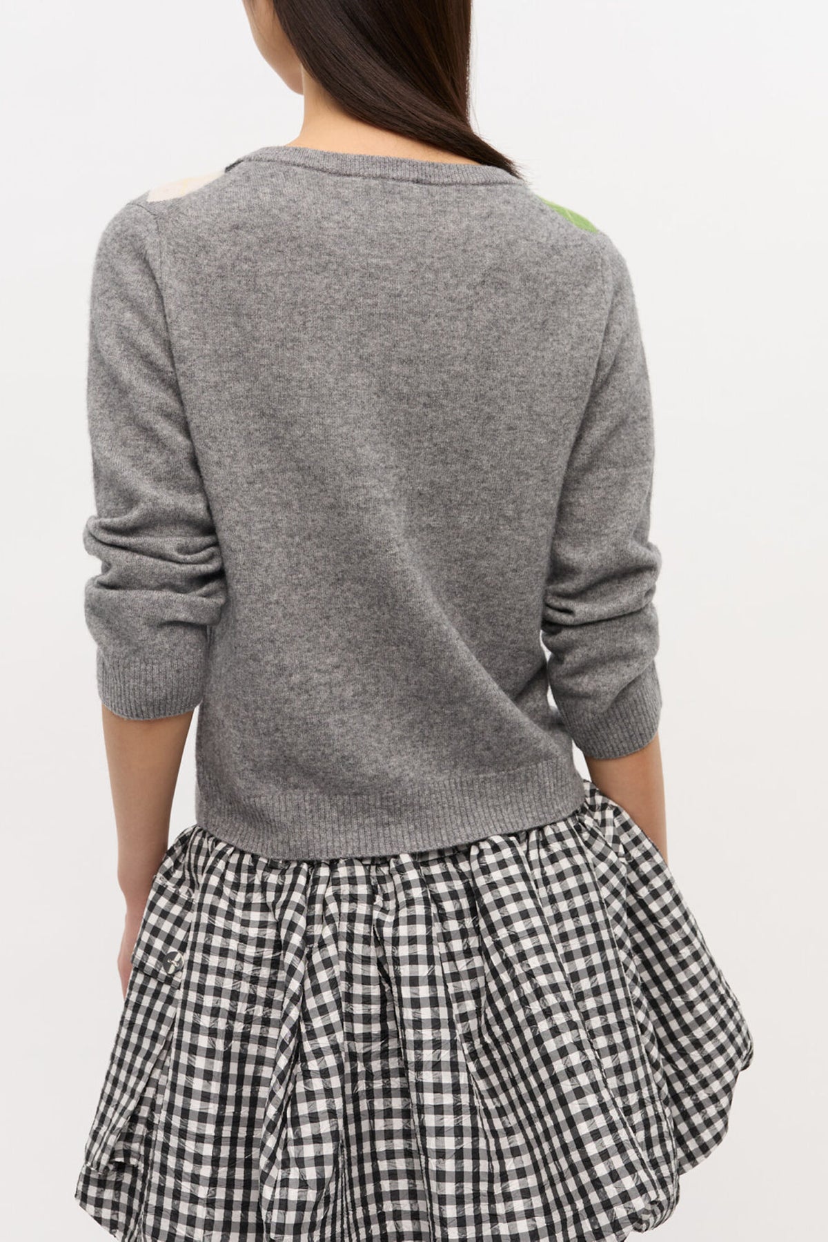 Grey Check Cardigan