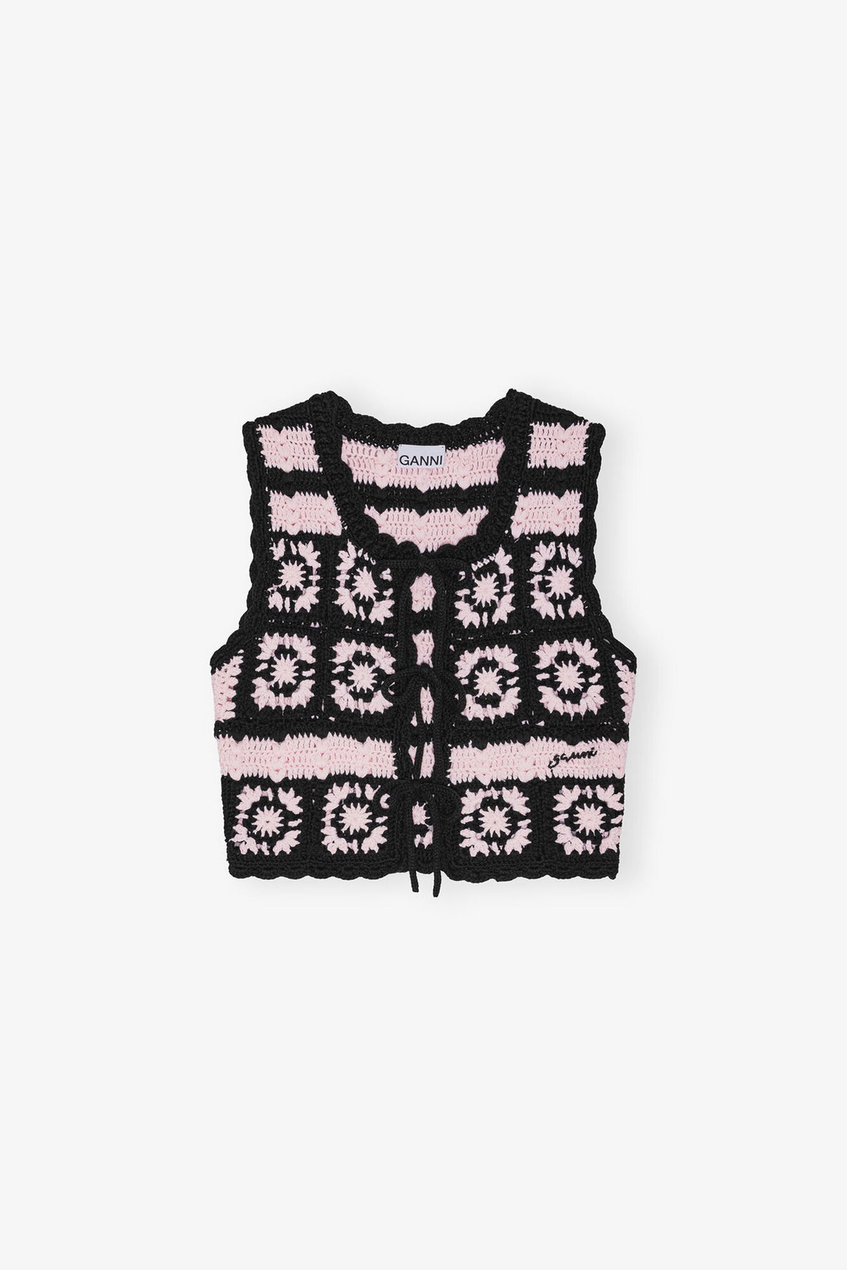 Pink Cotton Crochet Vest