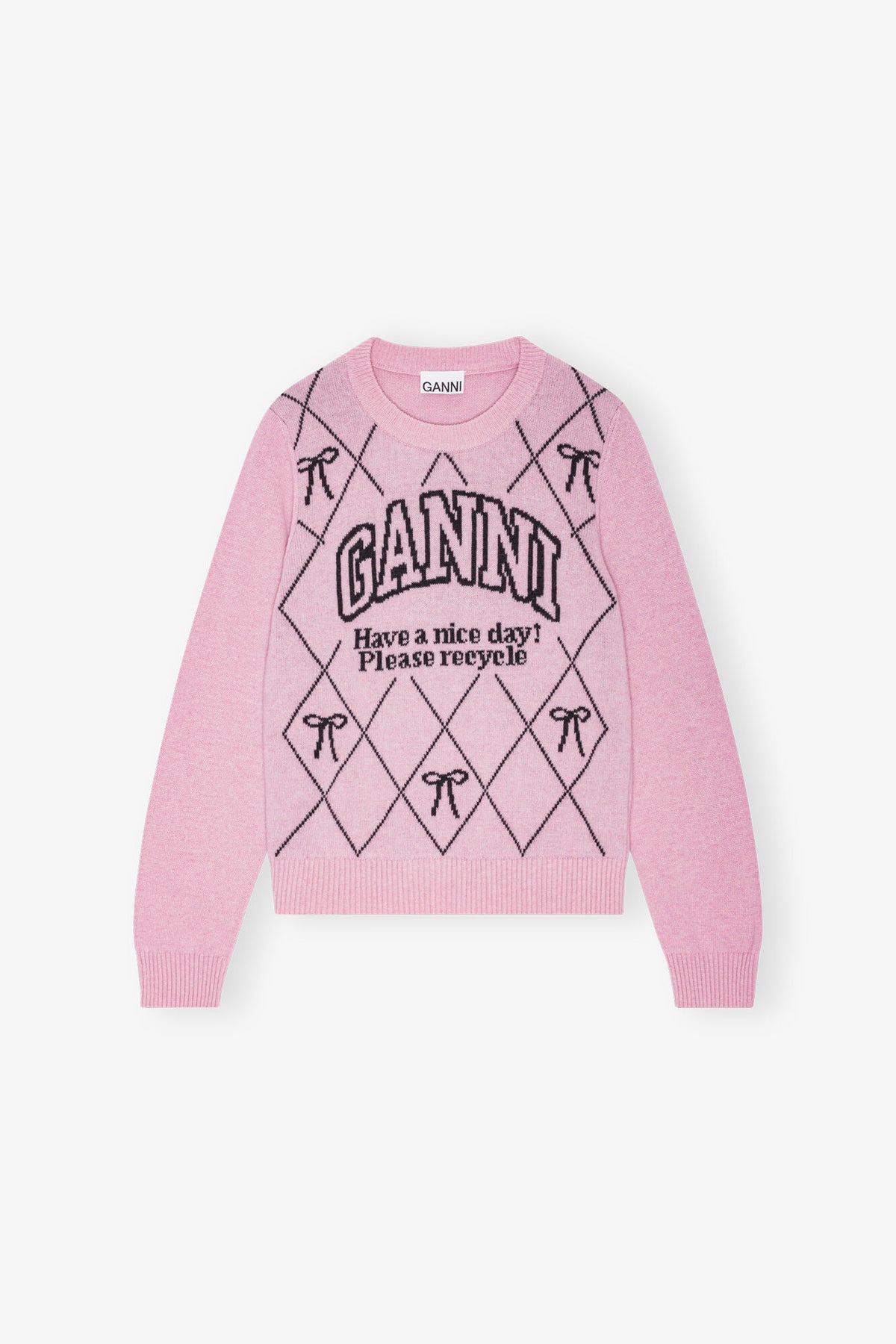 Pink Graphic Bow Sweater