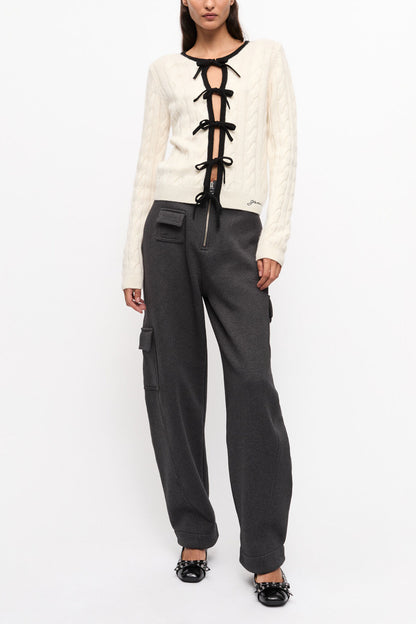 Cardigan in White Cashmere Mix
