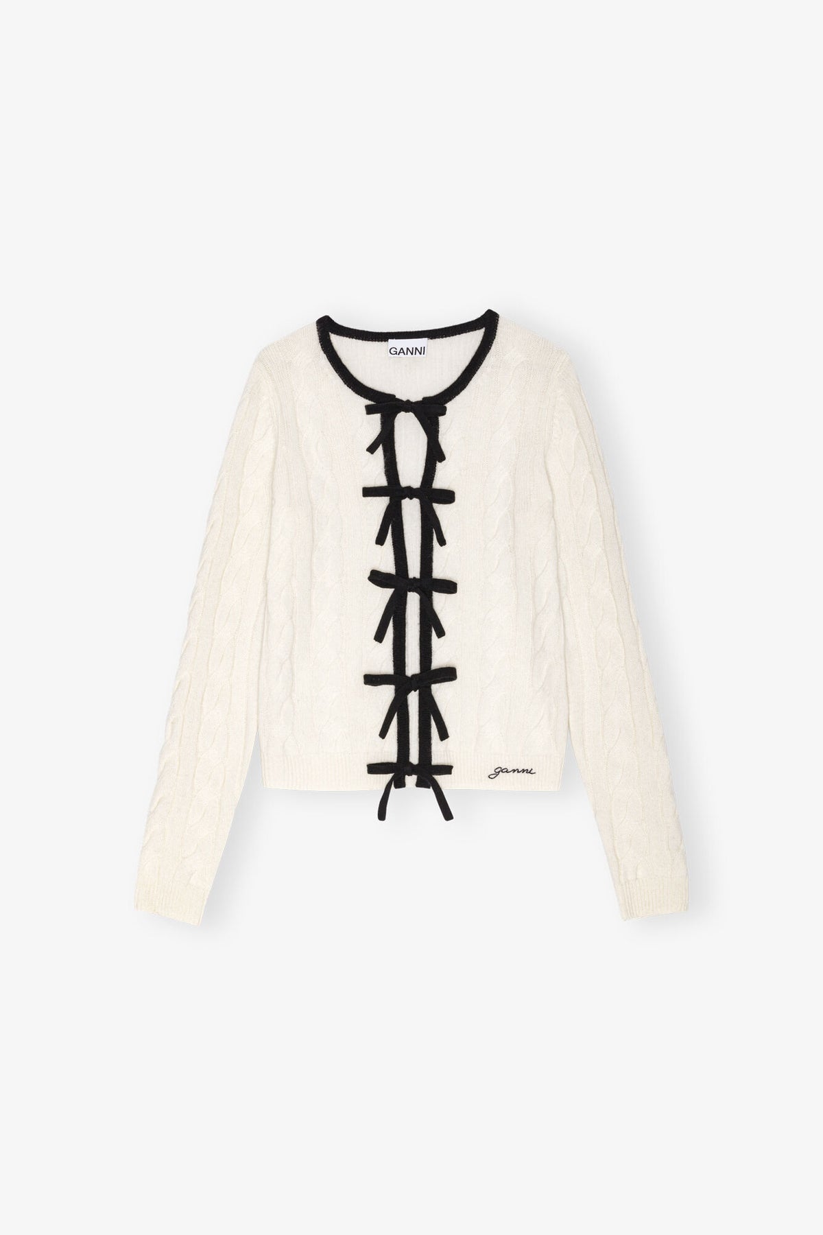 Cardigan in White Cashmere Mix