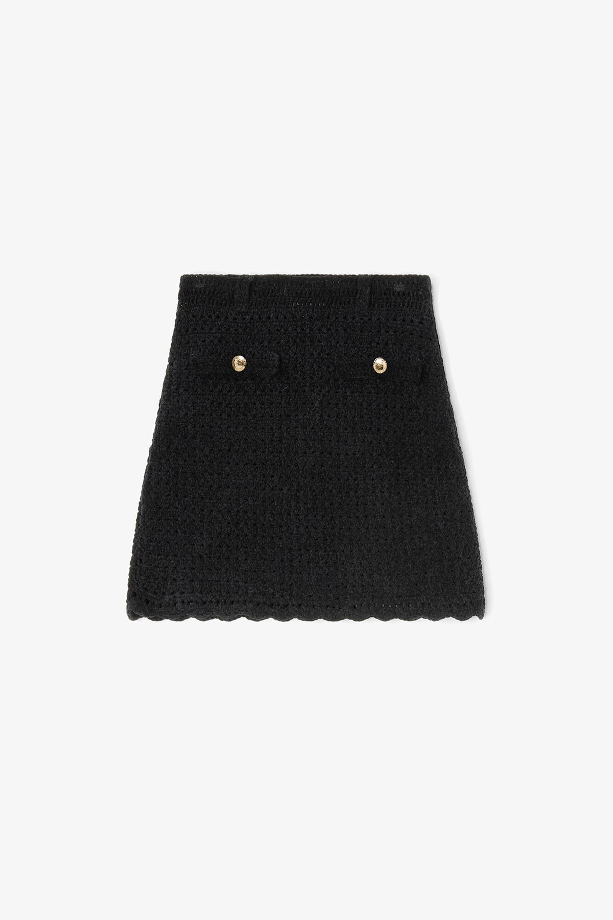 Black Crochet Mini Skirt