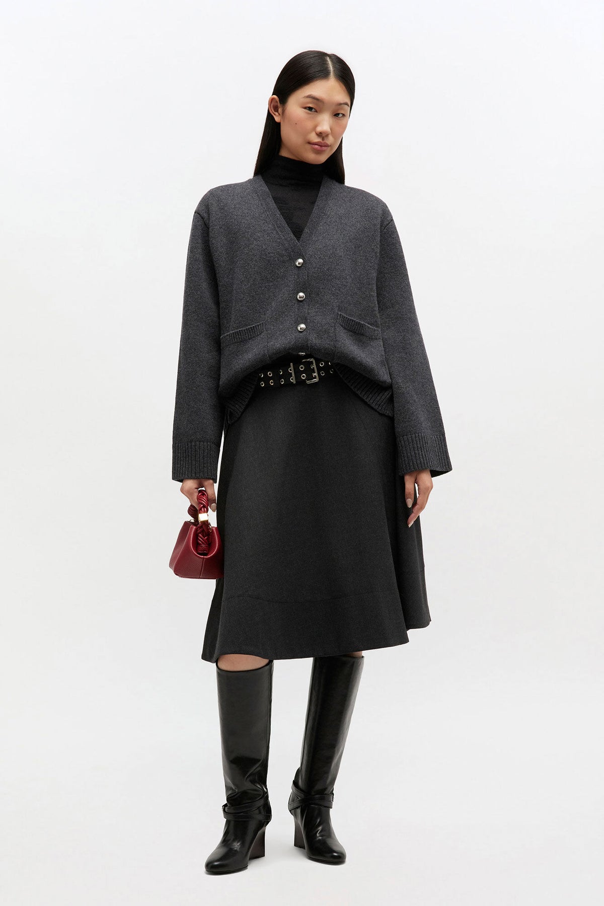 Wool Suiting Wrap Skirt