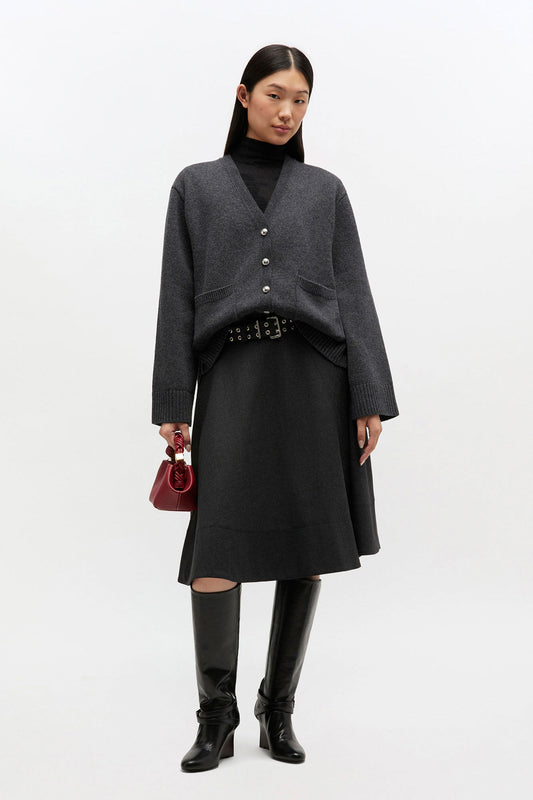 Wool Suiting Wrap Skirt