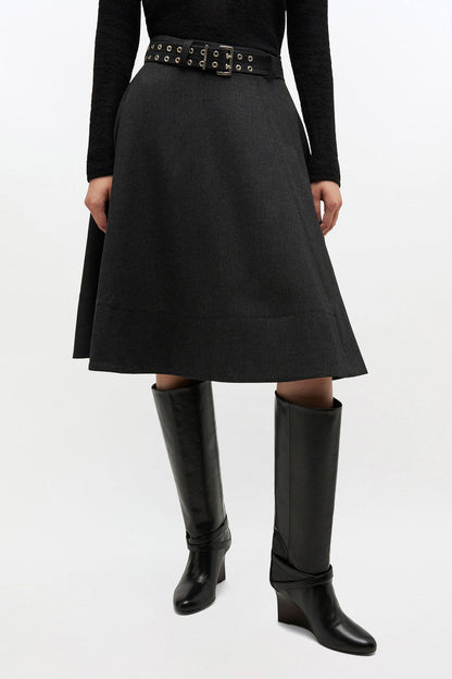 Wool Suiting Wrap Skirt