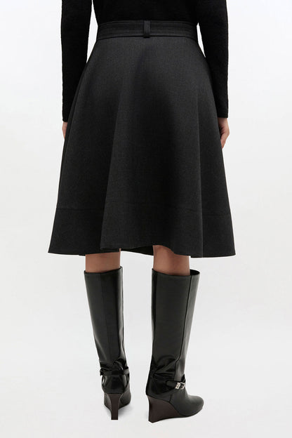 Wool Suiting Wrap Skirt