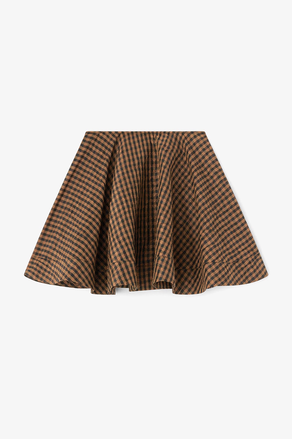 Crinkled Check Mini Circle Skirt