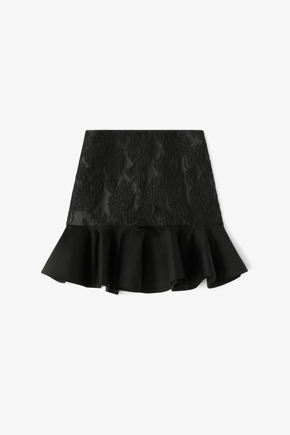 Satin Cloque Mini Skirt