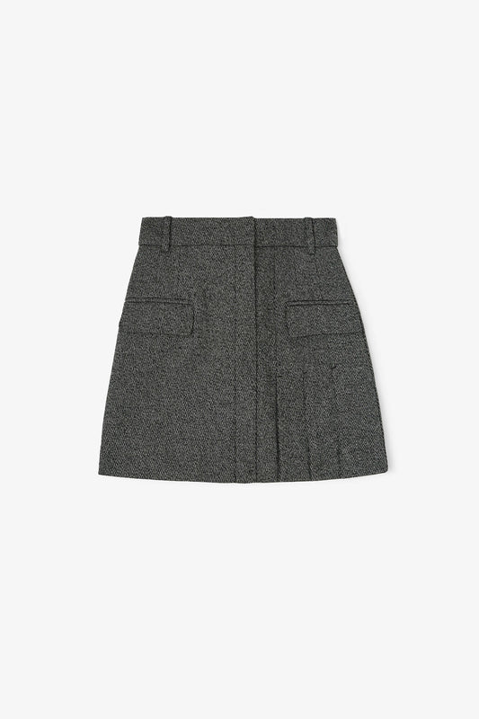 Grey Suiting Mini Skirt