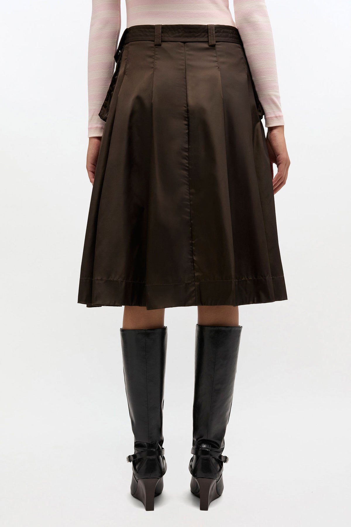 Duchesse Nylon Pleated Skirt