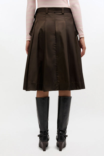 Duchesse Nylon Pleated Skirt