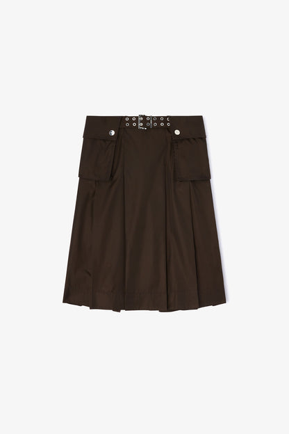 Duchesse Nylon Pleated Skirt