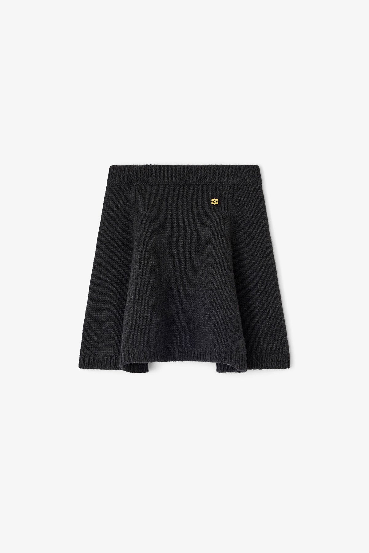 Dark Grey Wool Mini Skirt