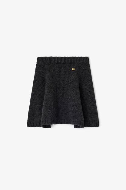 Dark Grey Wool Mini Skirt