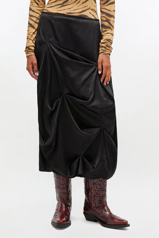 Black Draped Skirt