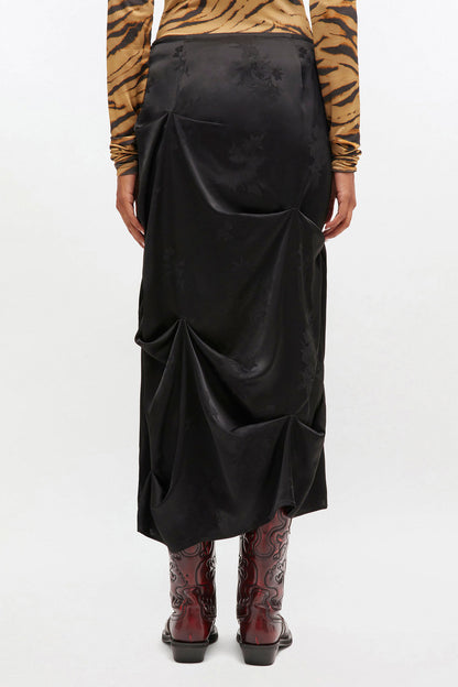 Black Draped Skirt