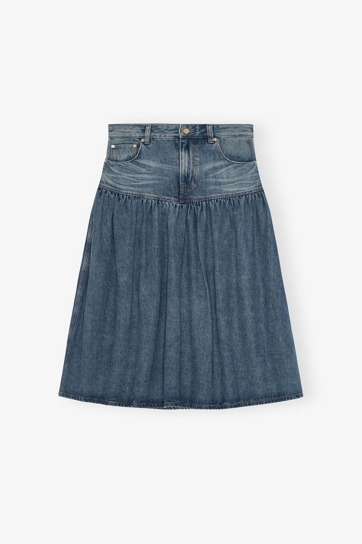 Mid Blue Washed Denim Skirt
