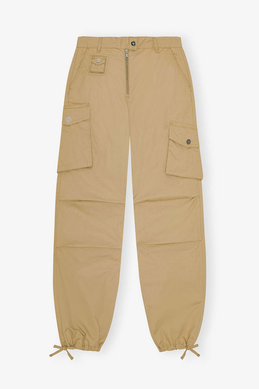 Camel Washed Cotton Twill Pants