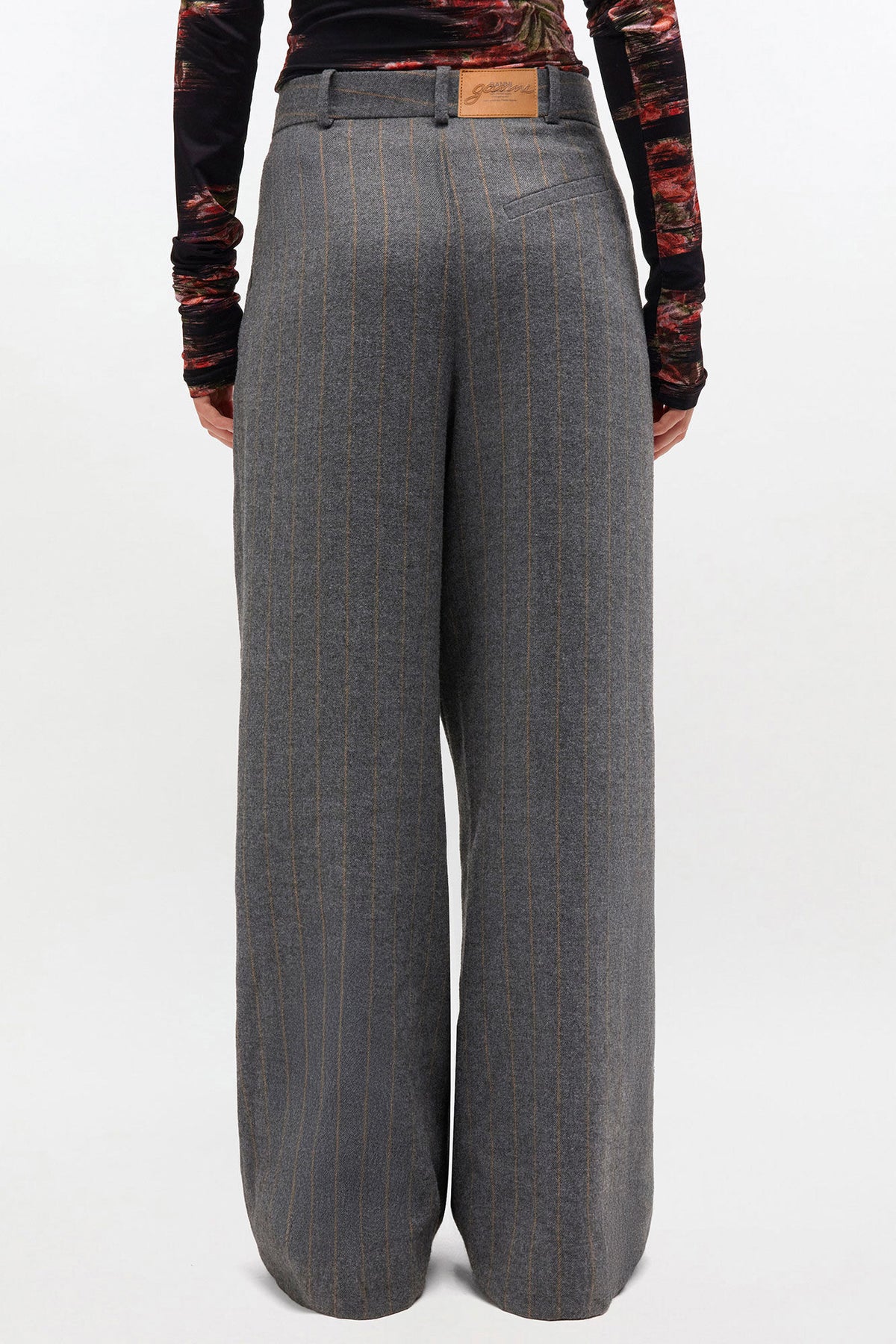 Grey Stripe Cross-over Pants