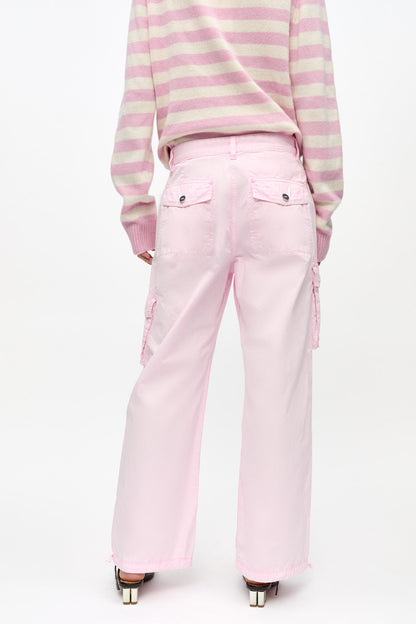 Pink Washed Cotton Twill Pants