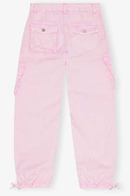 Pink Washed Cotton Twill Pants