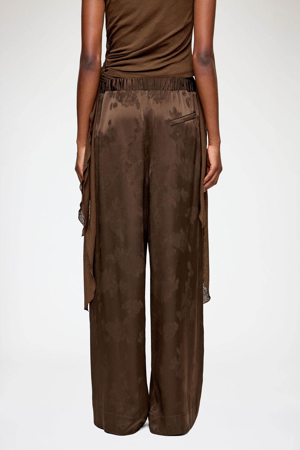 Pants in Brown Satin