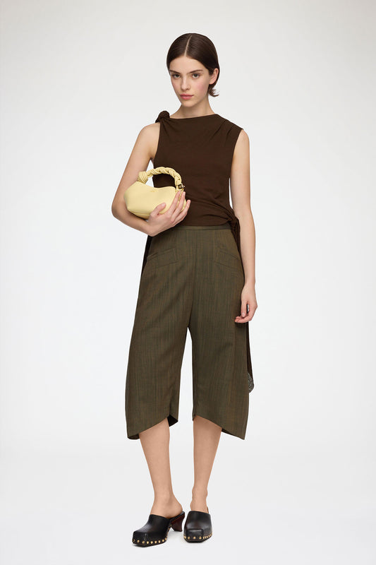 Capri Pants in Brown Wool Melange