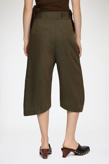 Capri Pants in Brown Wool Melange