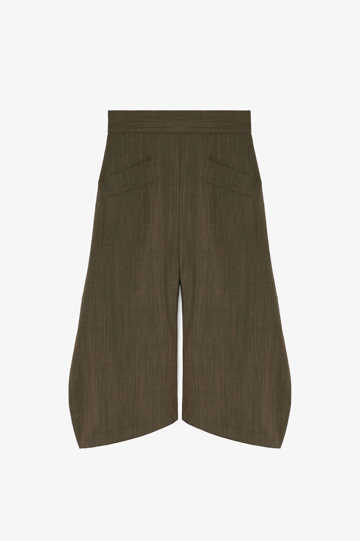 Capri Pants in Brown Wool Melange