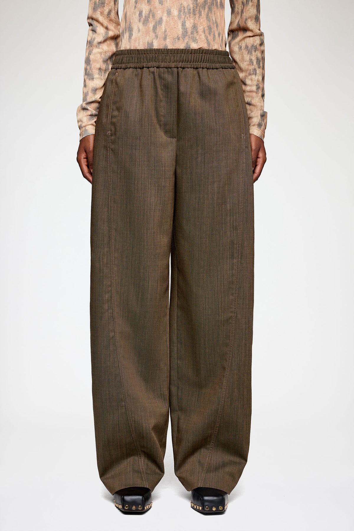 Pants in Brown Wool Melange