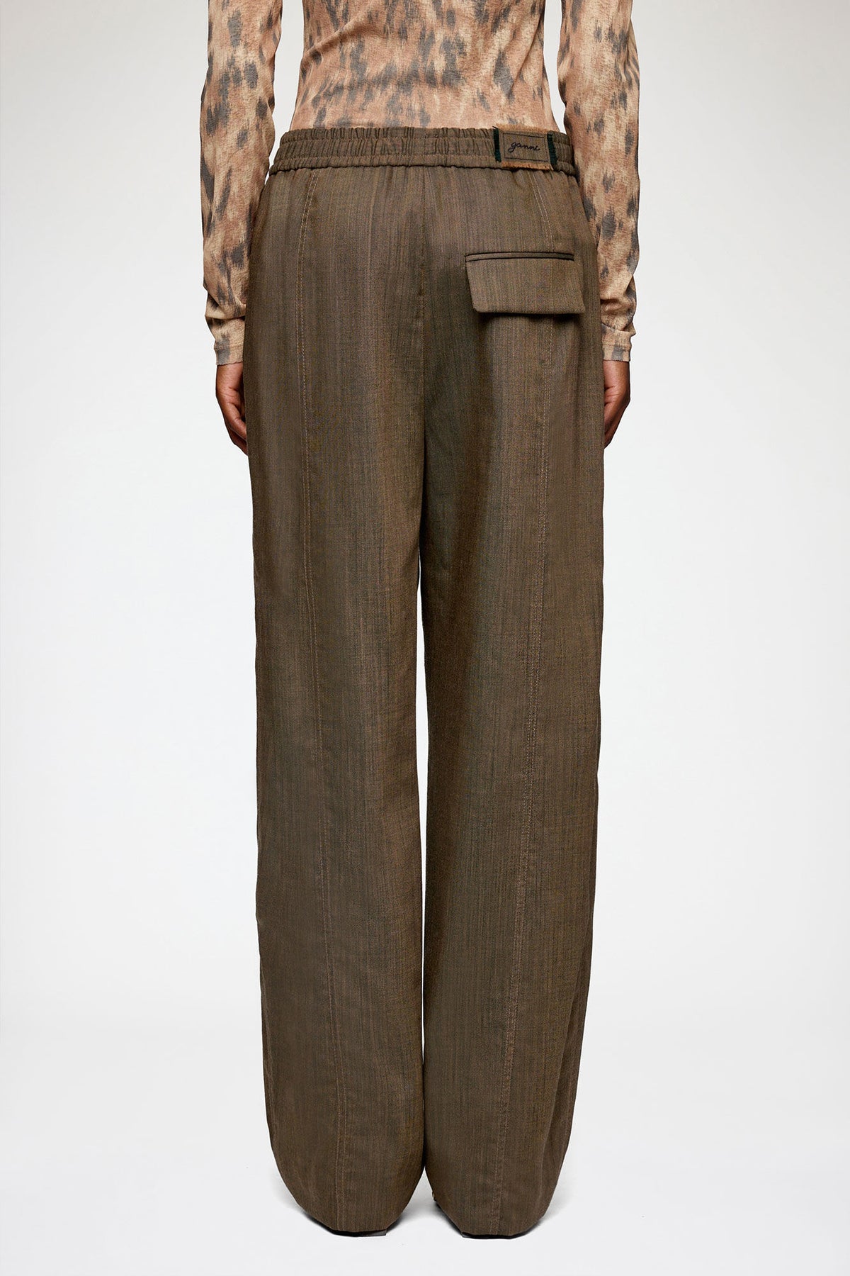 Pants in Brown Wool Melange